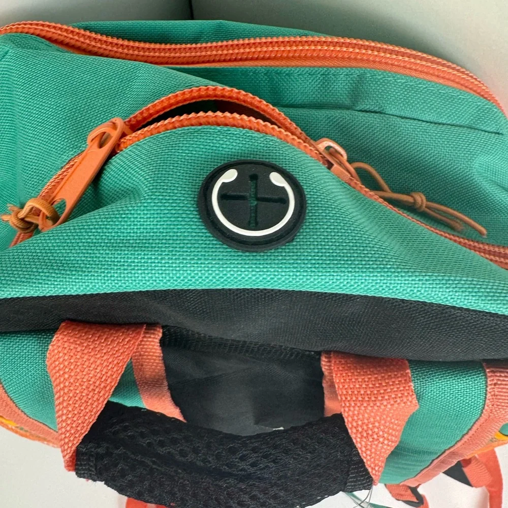Vibrant‎ Green and Orange Backpack with Classic Design